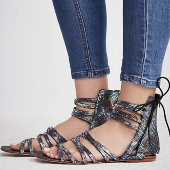 Free People Juliette iridescent gladiator sandals - Picture 1 of 5